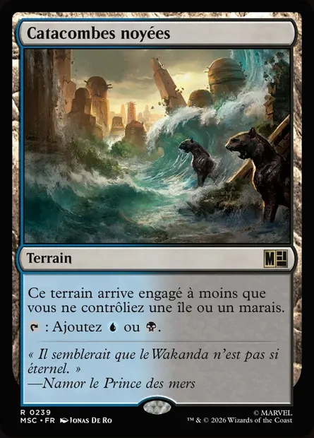 Catacombes noyées, carte Magic MSC 239 — extension Marvel Super Heroes Commander