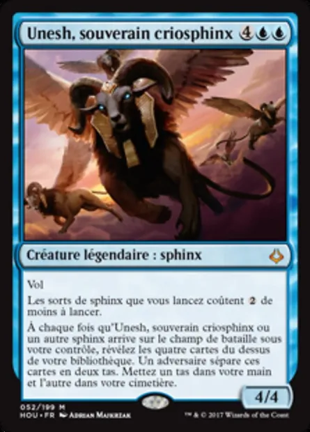 Unesh, souverain criosphinx, carte Magic HOU 52 — extension L’âge de la destruction