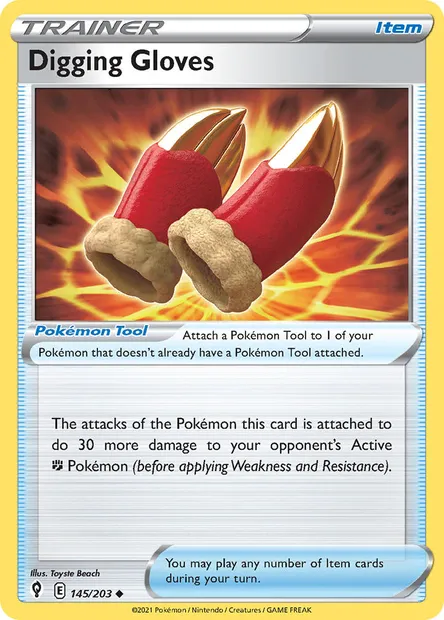 Digging Gloves, Pokémon card EVS 145 — Evolving Skies set