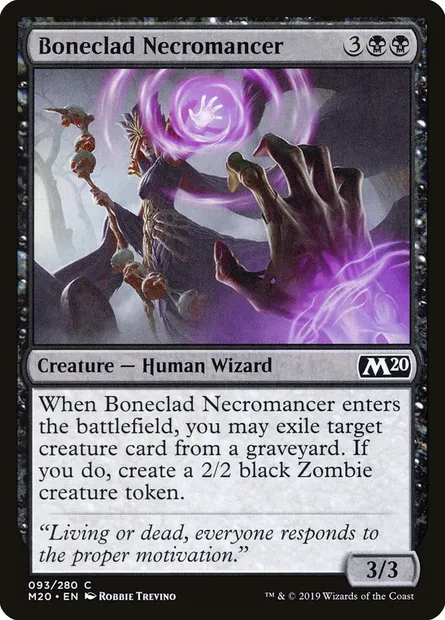Boneclad Necromancer, Magic card M20 93 — Core Set 2020 set