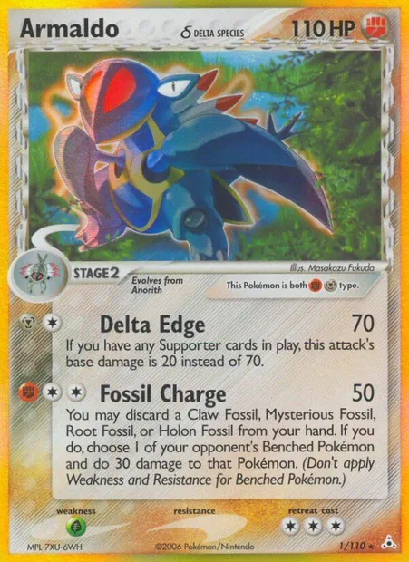 Armaldo δ, Pokémon card HP 1 — Holon Phantoms set