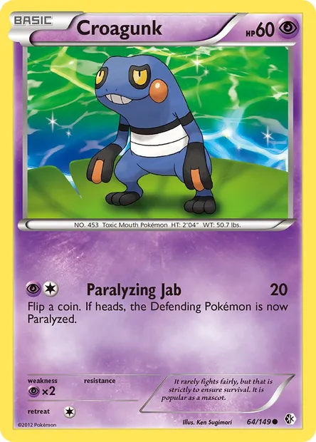 Croagunk, Pokémon card BCR 64 — Boundaries Crossed set