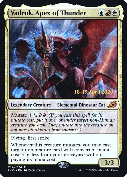 Vadrok, Apex of Thunder, Magic card PIKO 214s — Ikoria: Lair of Behemoths Promos set
