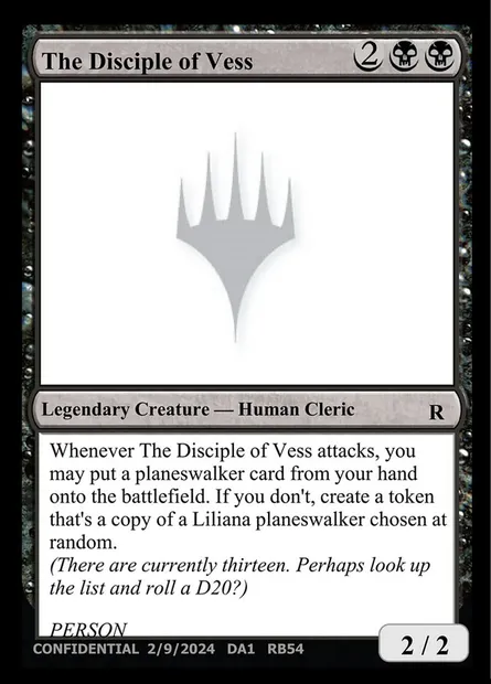The Disciple of Vess, carte Magic UNK RB54 — extension Unknown Event