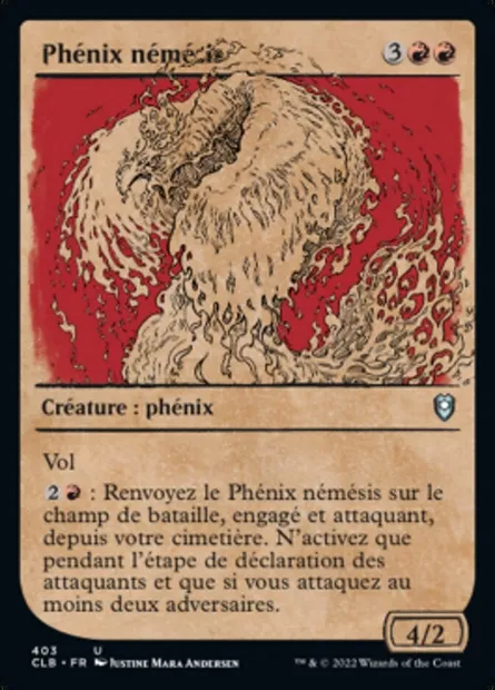 Phénix némésis, carte Magic CLB 403 — extension Commander Légendes : la bataille de la Porte de Baldur