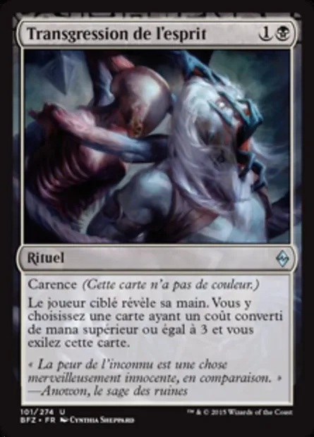 Transgression de l'esprit, carte Magic BFZ 101 — extension La bataille de Zendikar
