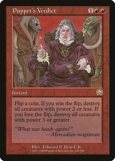Puppet's Verdict, Magic card MMQ 208 — Mercadian Masques set