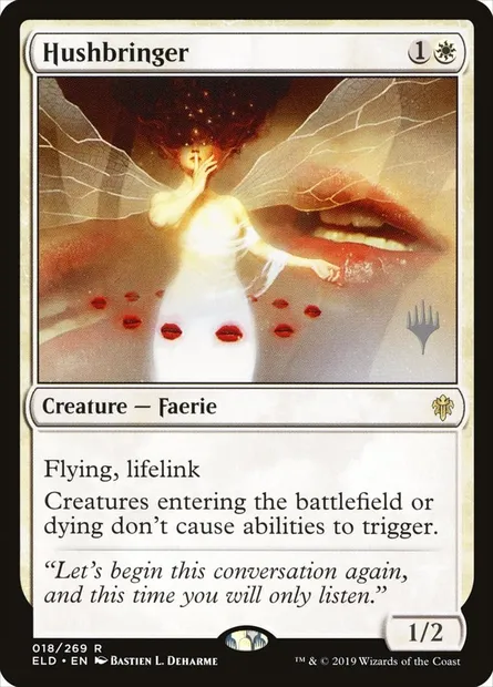 Silençante, carte Magic PELD 18p — extension Throne of Eldraine Promos