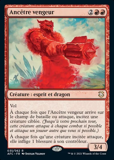 Ancêtre vengeur, carte Magic AFC 35 — extension Forgotten Realms Commander