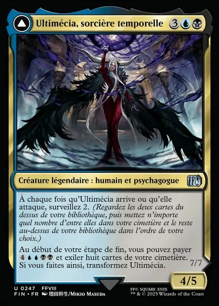 Ultimecia, Time Sorceress // Ultimecia, Omnipotent, carte Magic FIN 247 — extension Final Fantasy