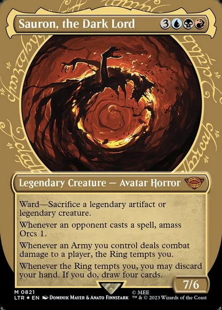 Sauron, the Dark Lord, Magic card LTR 821 — The Lord of the Rings: Tales of Middle-earth set