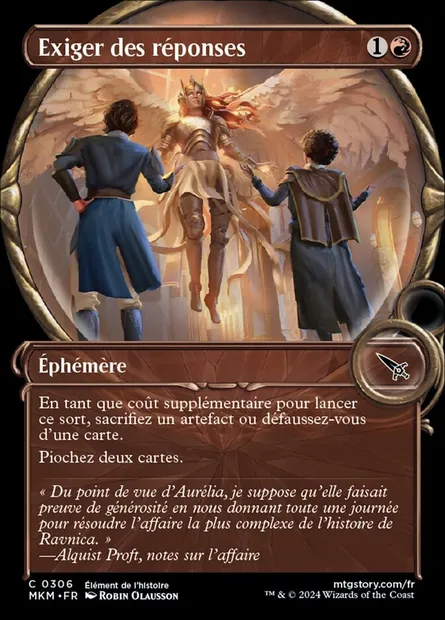 Exiger des réponses, carte Magic MKM 306 — extension Murders at Karlov Manor