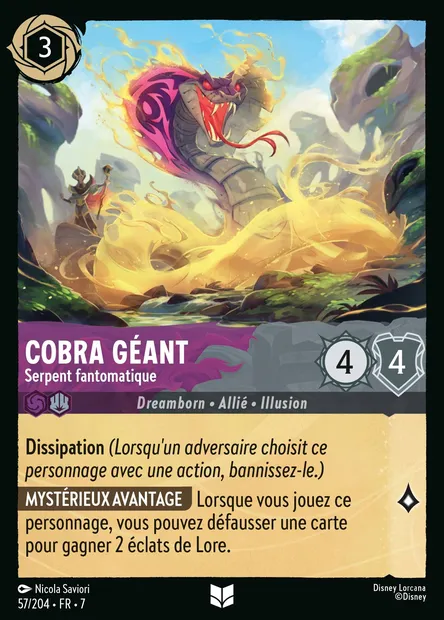 Cobra géant - Serpent fantomatique, carte Disney Lorcana CH7-057 — extension L'île d'Archazia