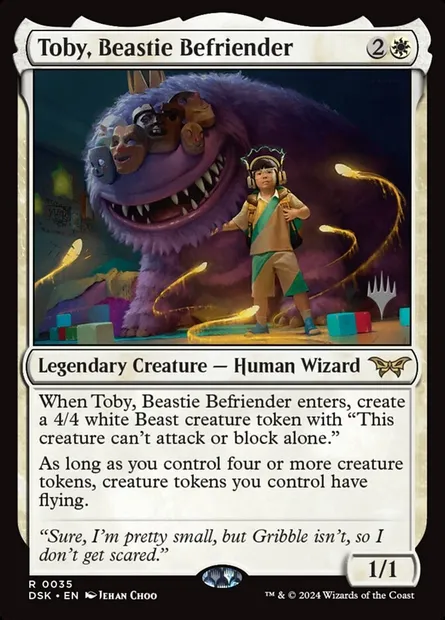 Toby, Beastie Befriender, Magic card PDSK 35p — Duskmourn: House of Horror Promos set
