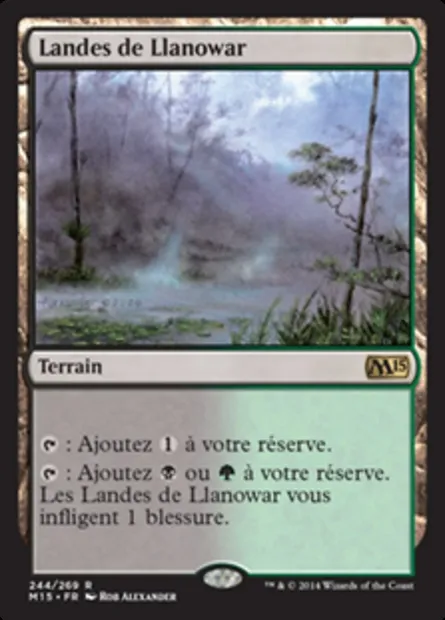 Landes de Llanowar, carte Magic M15 244 — extension Magic 2015