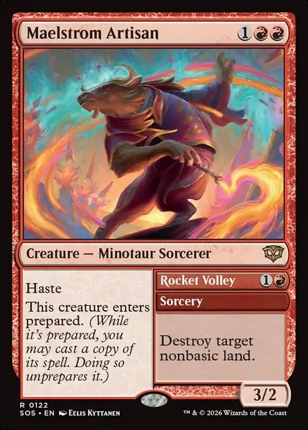 Maelstrom Artisan // Rocket Volley, Magic card SOS 122 — Secrets of Strixhaven set