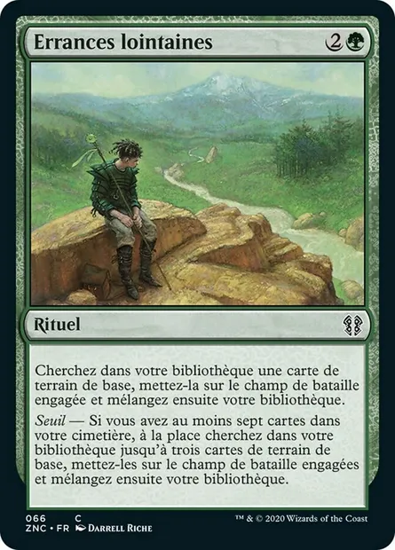 Errances lointaines, carte Magic ZNC 66 — extension Zendikar Rising Commander
