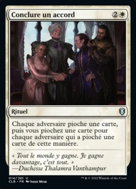 Conclure un accord, carte Magic CLB 14 — extension Commander Légendes : la bataille de la Porte de Baldur