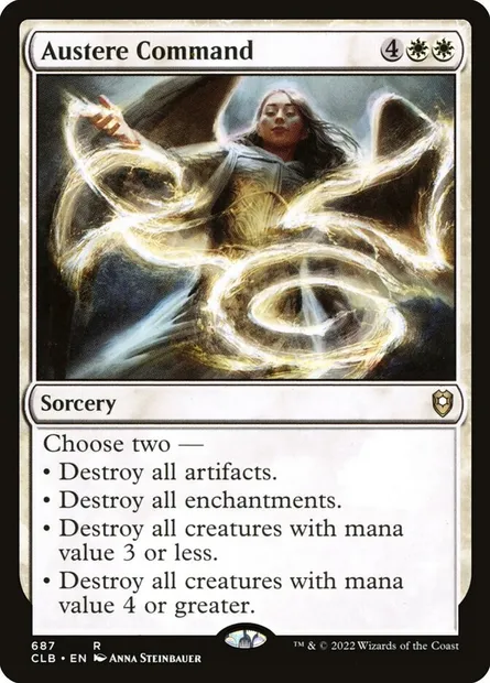Austere Command, Magic card CLB 687 — Commander Legends: Battle for Baldur's Gate set