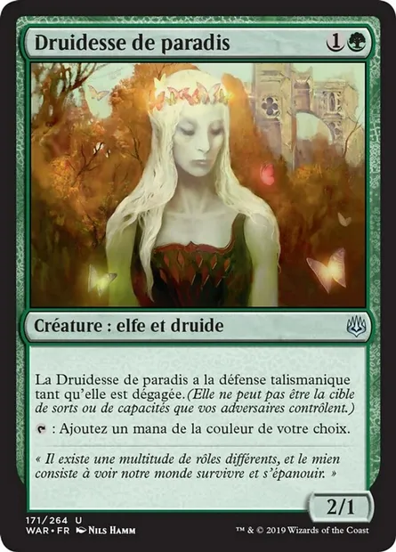 Druidesse de paradis, carte Magic WAR 171 — extension La guerre des Planeswalkers