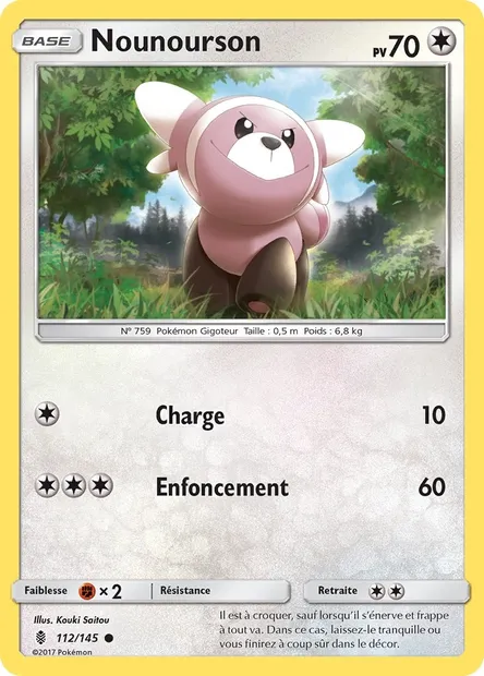 Nounourson, carte Pokémon GRI 112 — extension Gardiens Ascendants