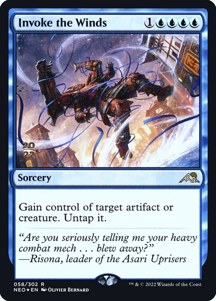 Invoke the Winds, Magic card PNEO 58s — Kamigawa: Neon Dynasty Promos set
