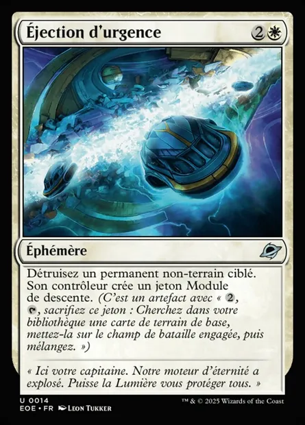 Éjection d'urgence, carte Magic EOE 14 — extension Edge of Eternities