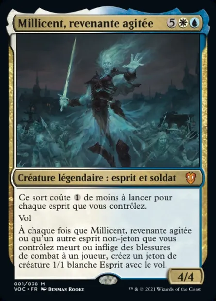 Millicent, revenante agitée, carte Magic VOC 1 — extension Crimson Vow Commander