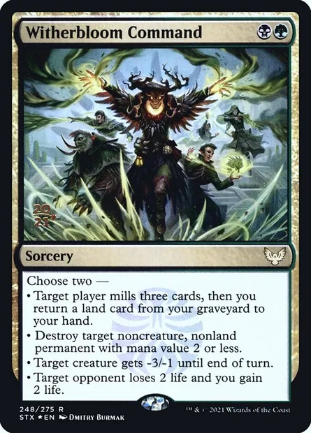 Commandement de Flestrefleur, carte Magic PSTX 248s — extension Strixhaven: School of Mages Promos