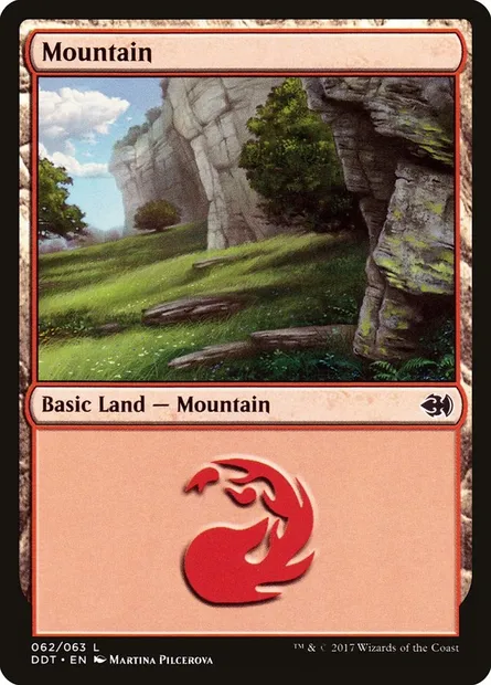 Mountain, Magic card DDT 62 — Duel Decks: Merfolk vs. Goblins set