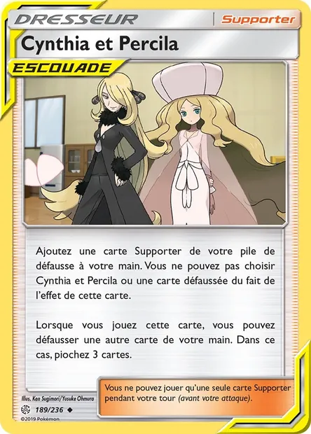 Cynthia et Percila, carte Pokémon CEC 189 — extension Éclipse Cosmique