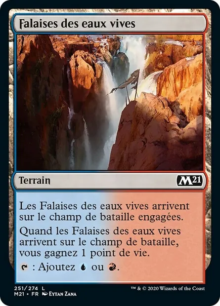 Falaises des eaux vives, carte Magic M21 251 — extension Core Set 2021