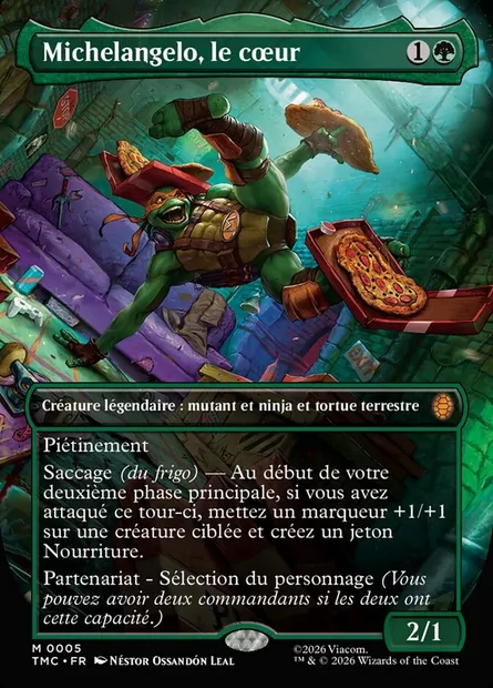 Michelangelo, le cœur, carte Magic TMC 5 — extension Teenage Mutant Ninja Turtles Eternal