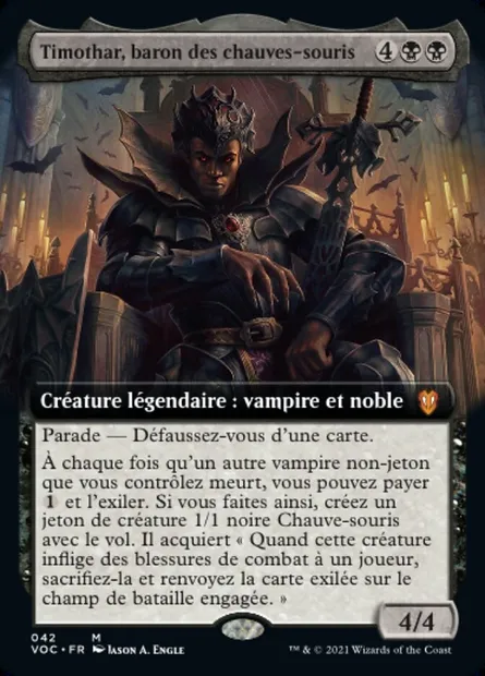 Timothar, baron des chauves-souris, carte Magic VOC 42 — extension Crimson Vow Commander