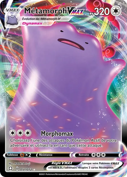 Métamorph VMAX, carte Pokémon SHF 51 — extension Destinées Radieuses