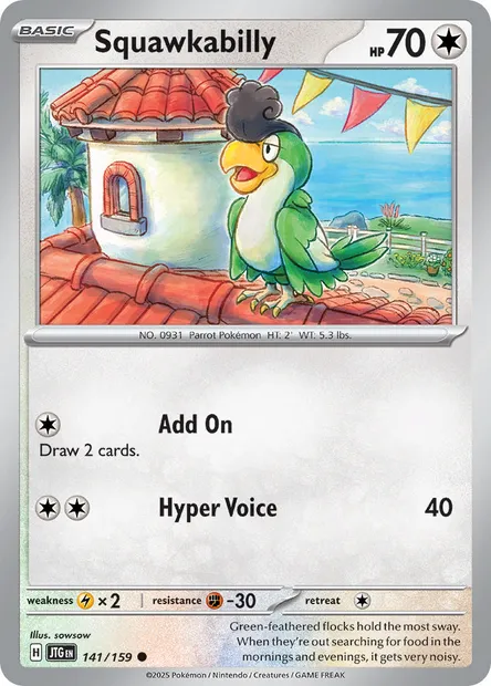 Squawkabilly, Pokémon card JTG 141 — Journey Together set