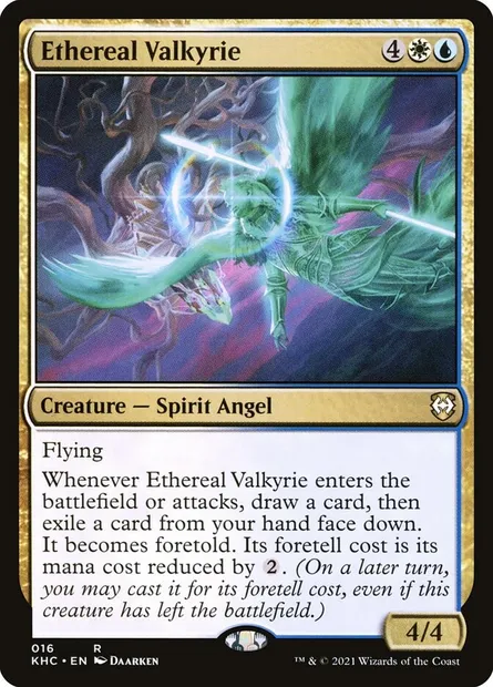 Ethereal Valkyrie, Magic card KHC 16 — Kaldheim Commander set