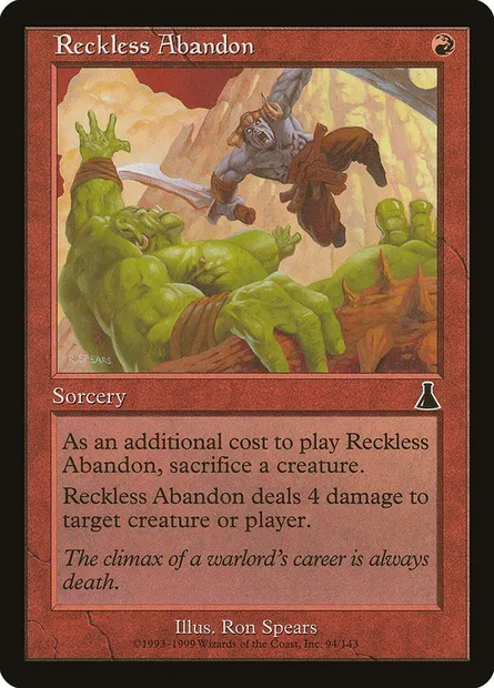 Reckless Abandon, Magic card UDS 94 — Urza's Destiny set
