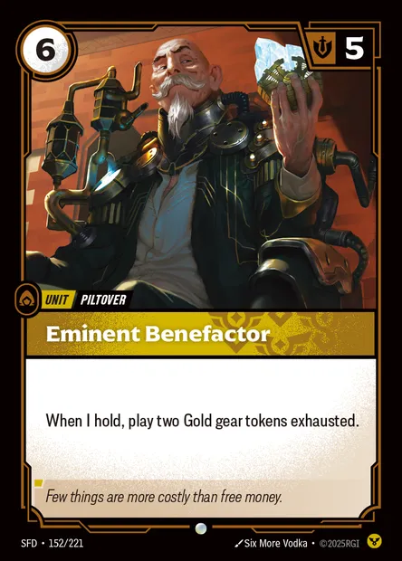 Eminent Benefactor, Riftbound card SFD 152 — Spiritforged set