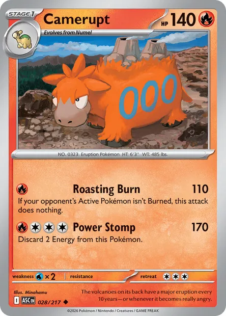 Camerupt, Pokémon card ASC 028 — Ascended Heroes set