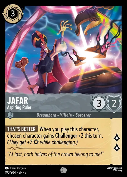 Jafar - Aspiring Ruler, Disney Lorcana card CH7-190 — Archazia's Island set