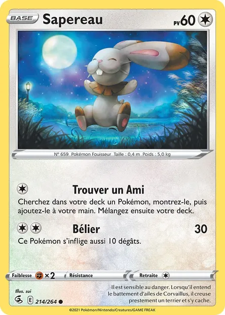 Sapereau, carte Pokémon FST 214 — extension Poing de Fusion