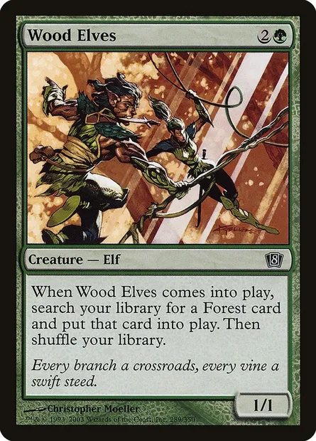 Elfe des bois, carte Magic 8ED 289★ — extension Huitième Edition