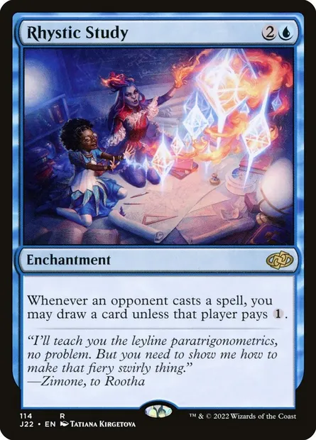 Rhystic Study, Magic card J22 114 — Jumpstart 2022 set