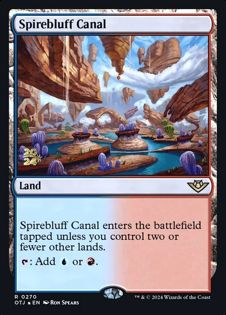 Spirebluff Canal, Magic card POTJ 270s — Outlaws of Thunder Junction Promos set