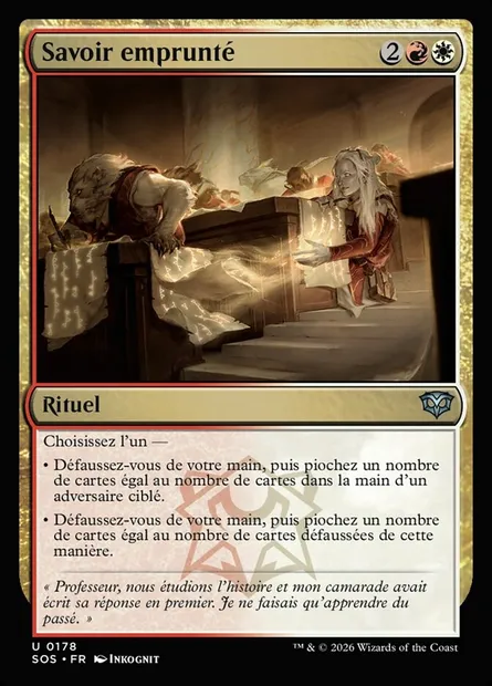 Savoir emprunté, carte Magic SOS 178 — extension Secrets of Strixhaven