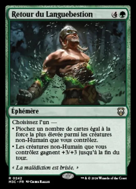 Retour du Languebestion, carte Magic M3C 242 — extension Modern Horizons 3 Commander