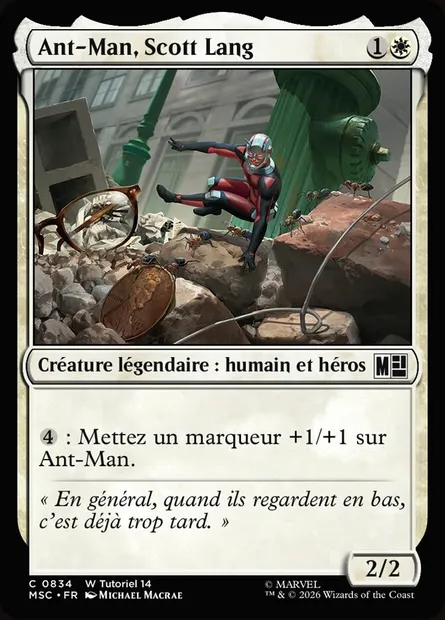 Ant-Man, Scott Lang, carte Magic MSC 834 — extension Marvel Super Heroes Commander