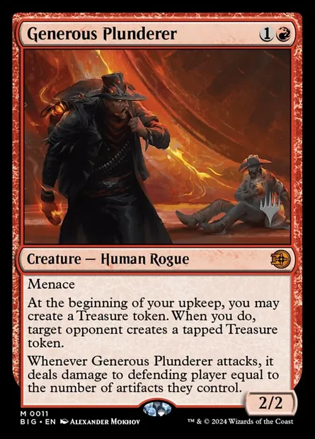 Generous Plunderer, Magic card PBIG 11p — The Big Score Promos set