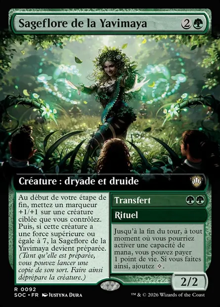 Sageflore de la Yavimaya // Channel, carte Magic SOC 92 — extension Secrets of Strixhaven Commander